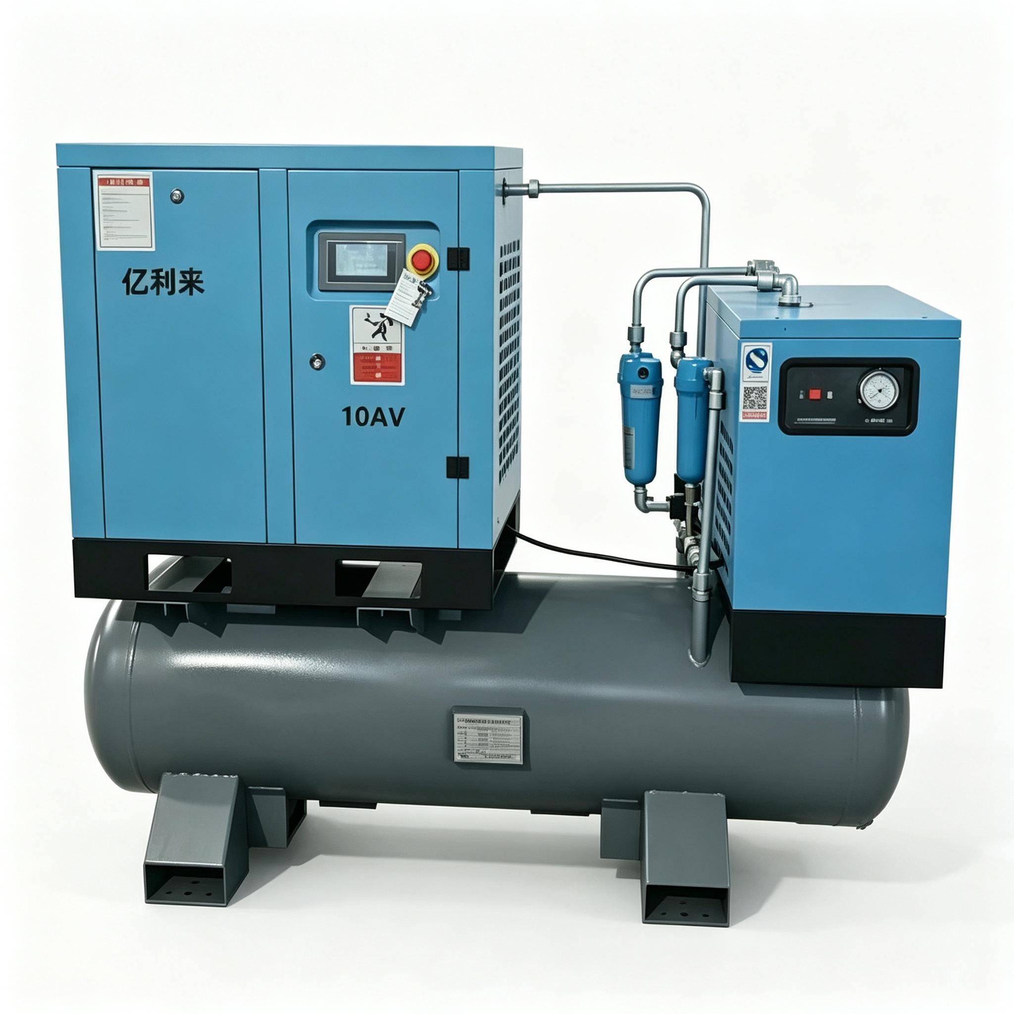 7,5 kW 4 i 1 enstegs luftkompressor med fast hastighet